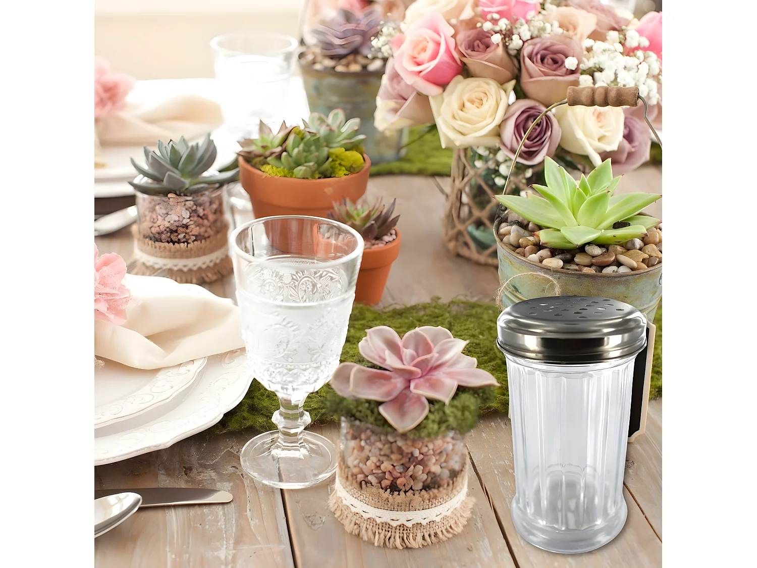 Saupoudreuse à parmesan et sucre glace en verre 13 cm Fackelmann