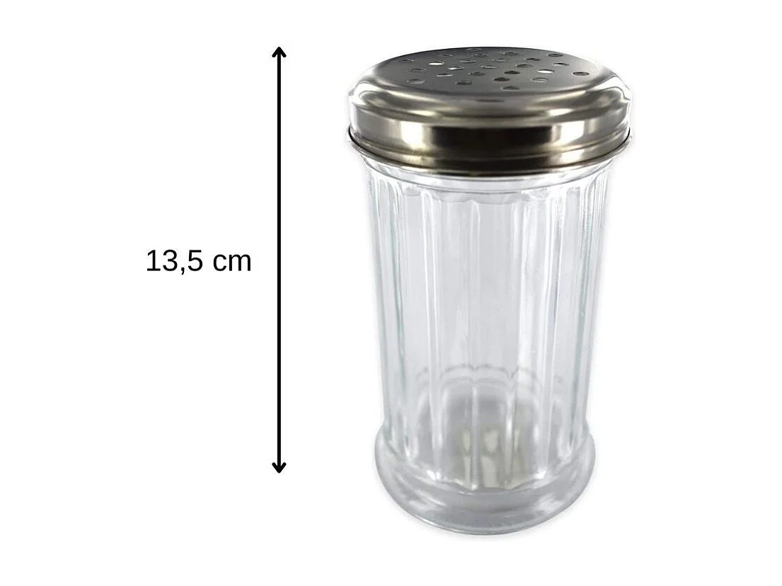 Saupoudreuse à parmesan et sucre glace en verre 13 cm Fackelmann