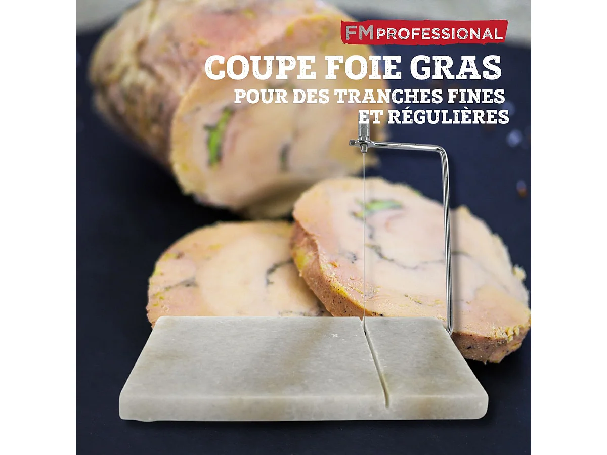 Coupe et présentation foie gras en marbre 23 x 15 cm FM Professional