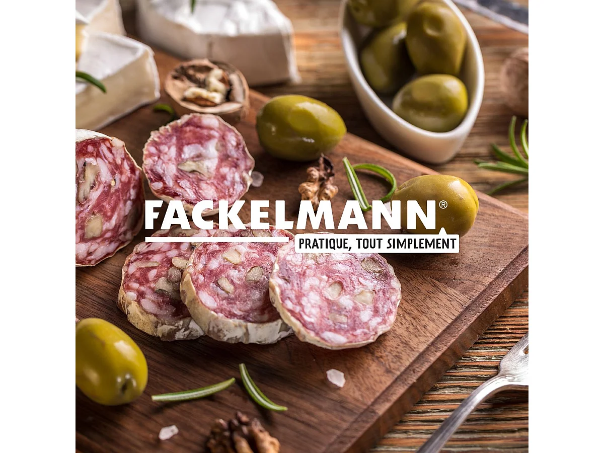 Support en bois pour saucisson sec avec crochets Fackelmann