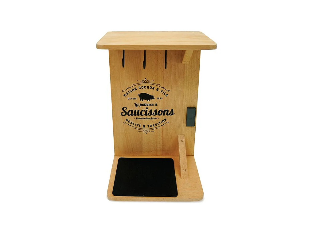Support en bois pour saucisson sec avec crochets Fackelmann