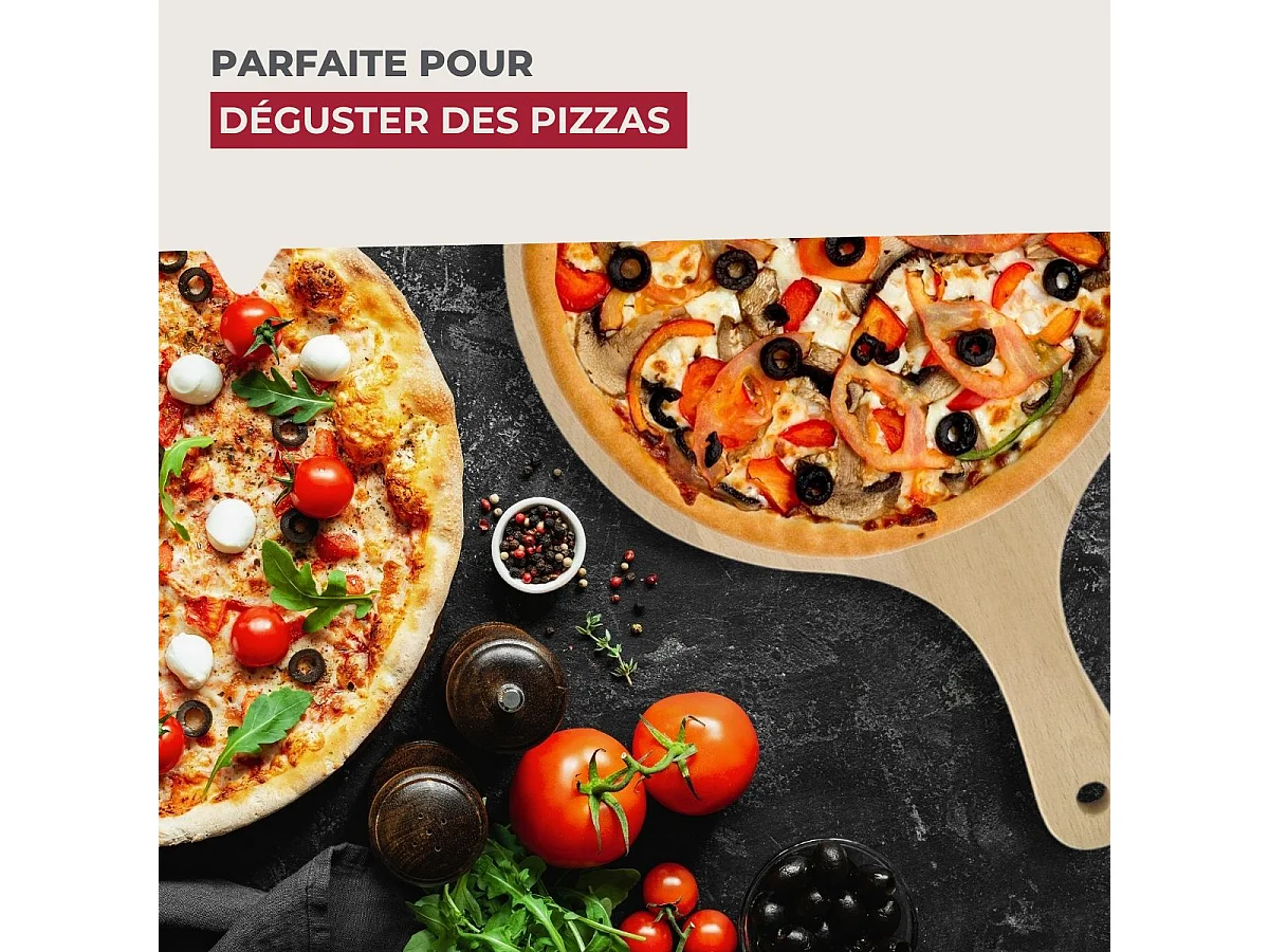 Planche à pizza et tarte flambée en bois 30 cm Fackelmann Wood Edition