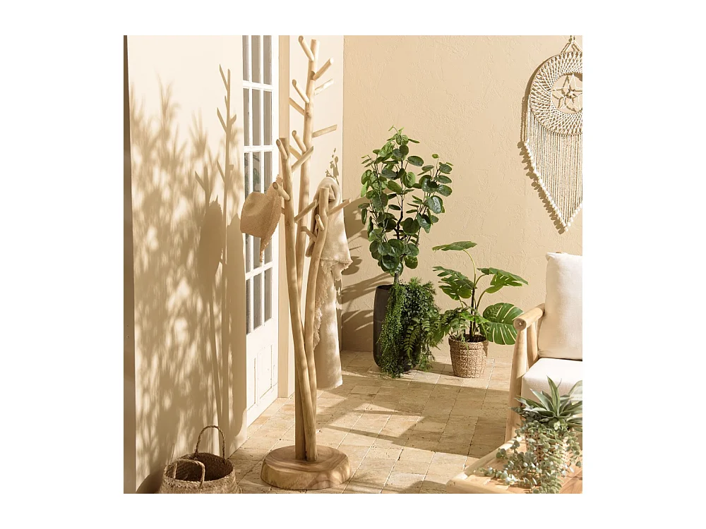 WILL - Porte-manteau 3 branches en teck naturel