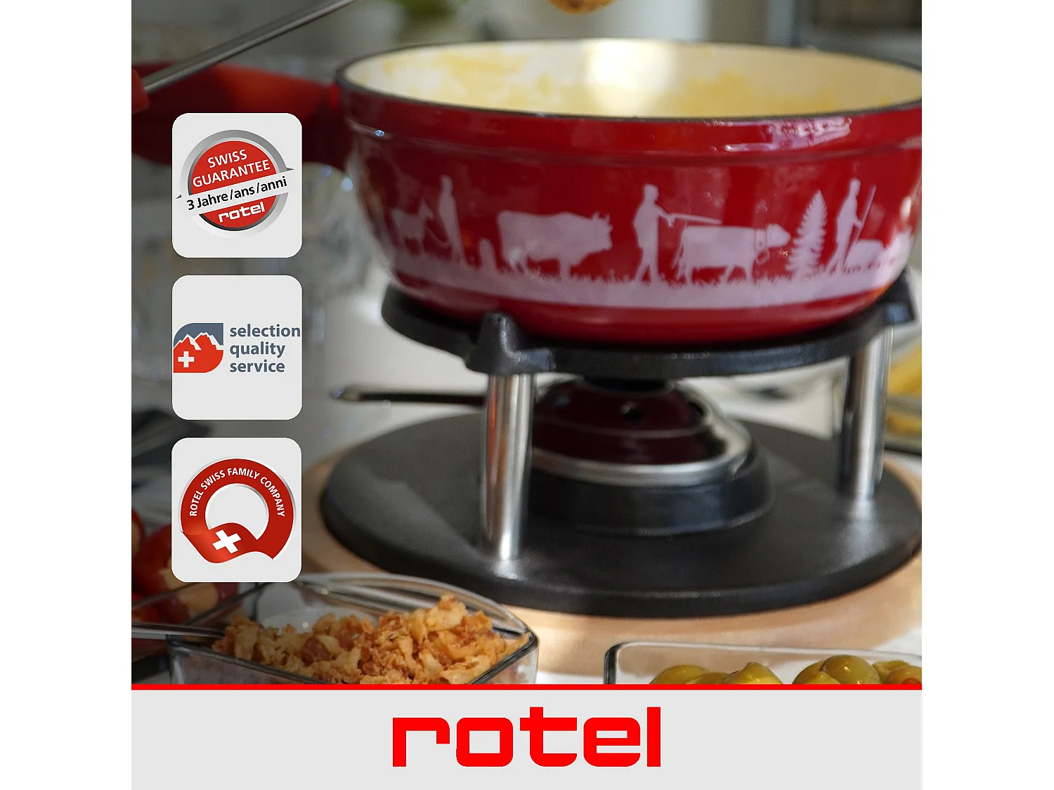Service à fondue au fromage 6 personnes Rotel Swiss Tradition