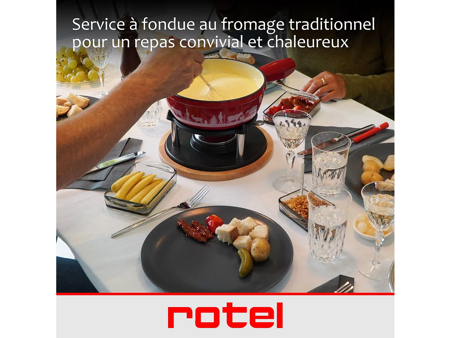 Service à fondue au fromage 6 personnes Rotel Swiss Tradition