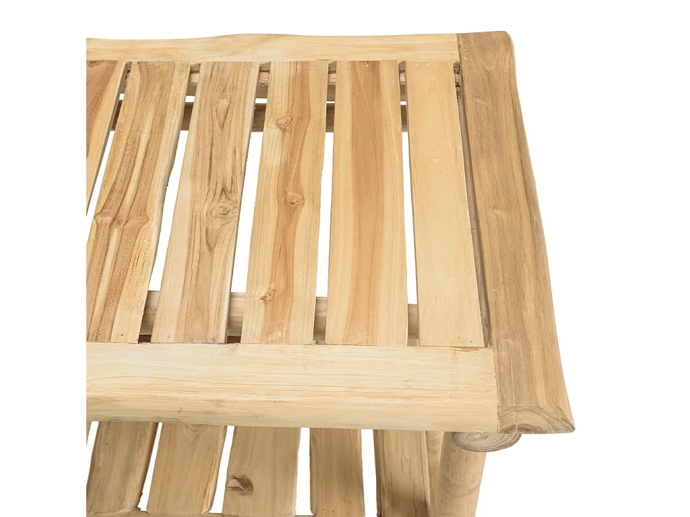 WILL - Console double plateau en branches de bois de teck naturel