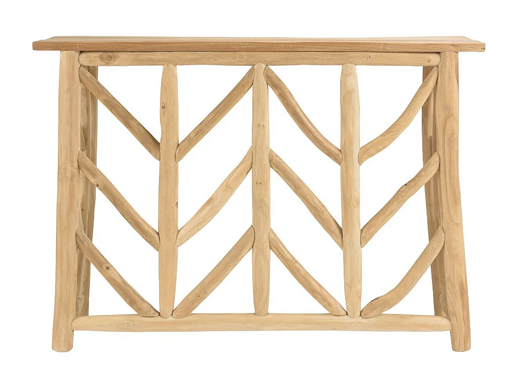 WILL - Console en bois de teck naturel piètement ajouré