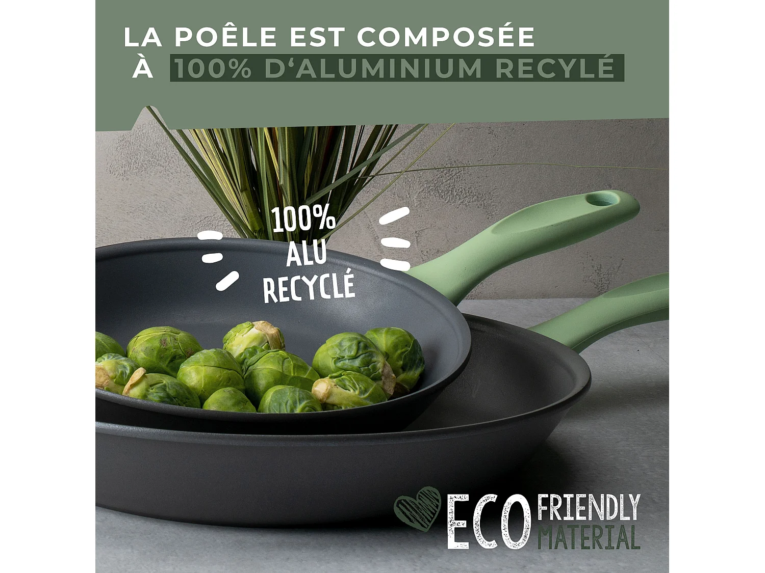 Poêle à frire 28 cm en aluminium recyclé Fackelmann Ecolution