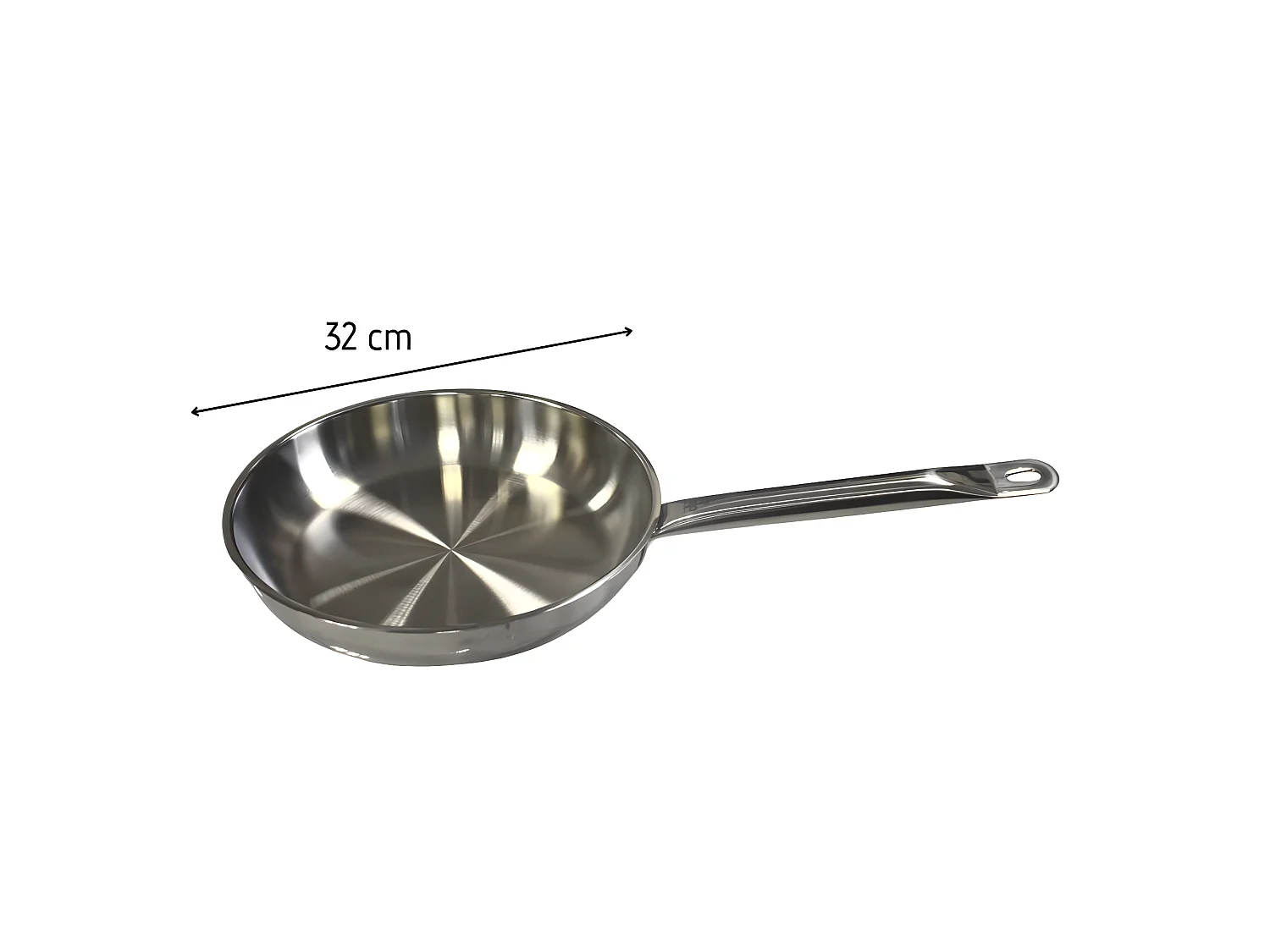 Poêle à frire en inox et couvercle en verre de 32 cm Elo Profi Therm