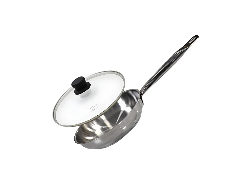 Poêle à frire en inox et couvercle en verre de 32 cm Elo Profi Therm