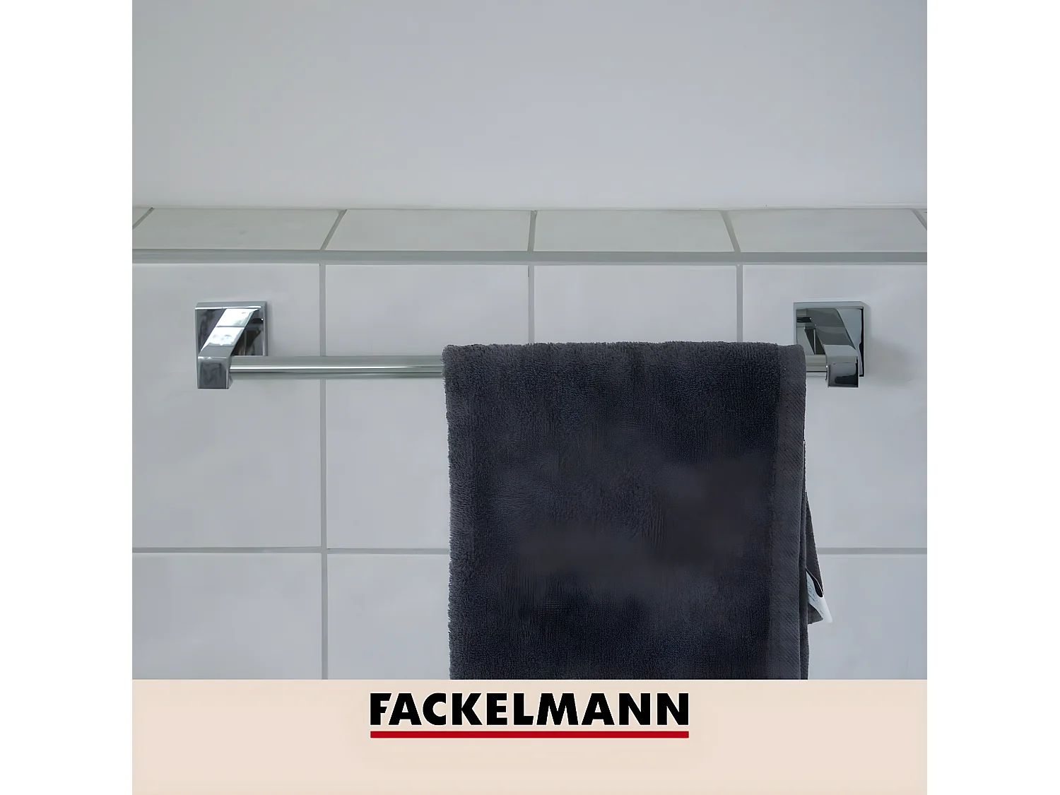 Porte serviette mural vertical gris chrome 49,5 x 5 x 7 cm Fackelmann Mare