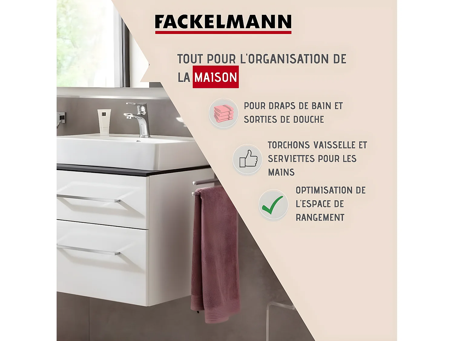 Porte serviette double gris chrome Fackelmann Vision