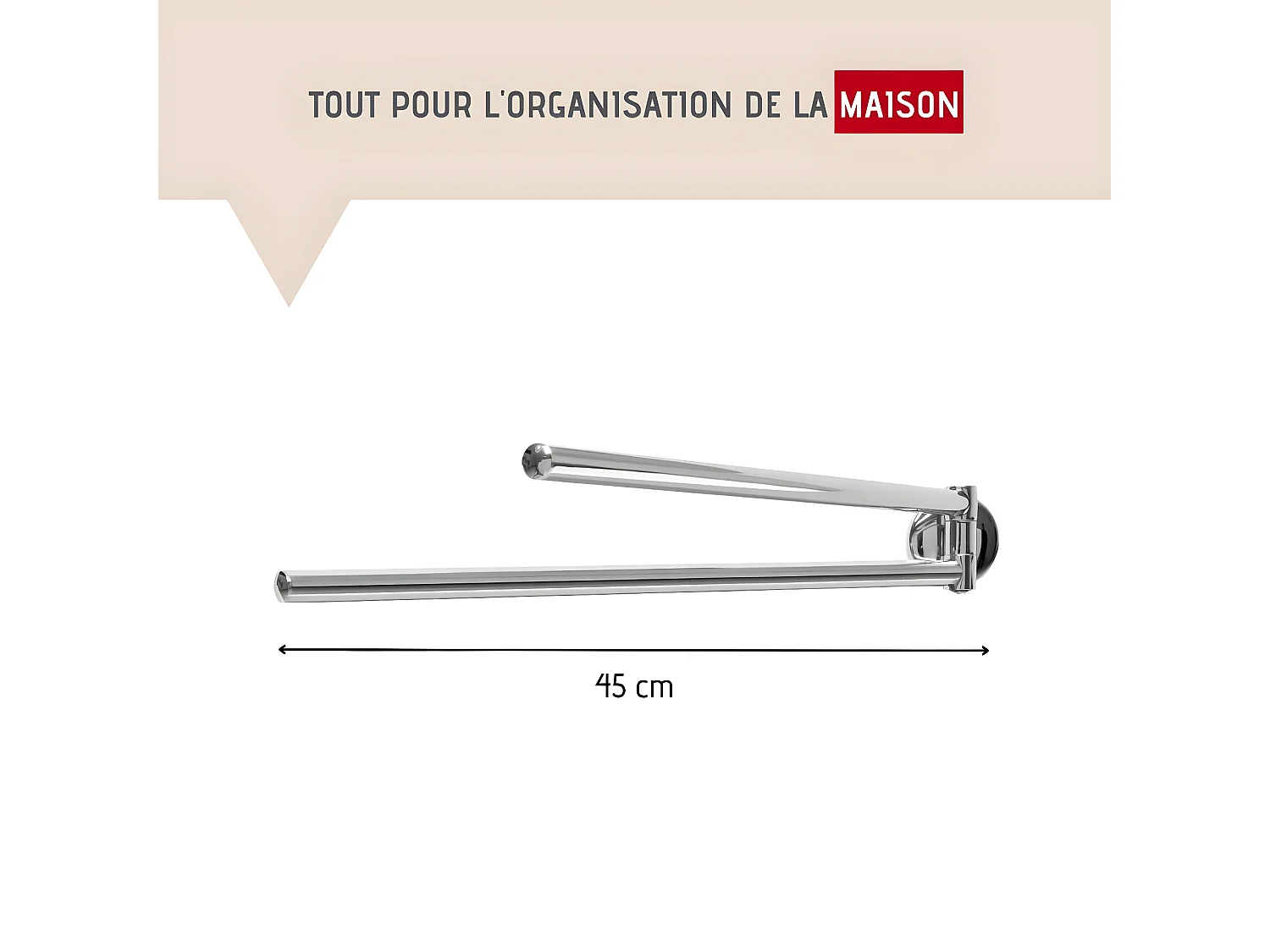 Porte serviette double gris chrome Fackelmann Vision