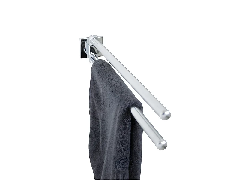 Porte serviette double gris chrome Fackelmann Mare