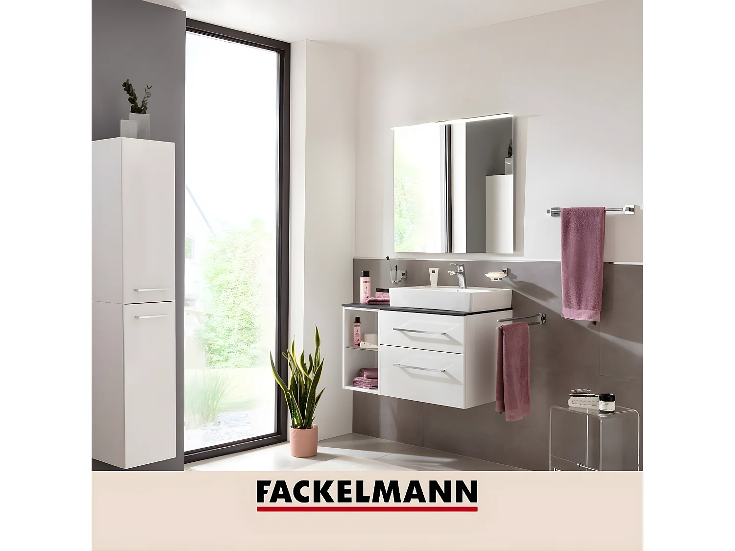 Porte serviette double gris chrome Fackelmann Mare