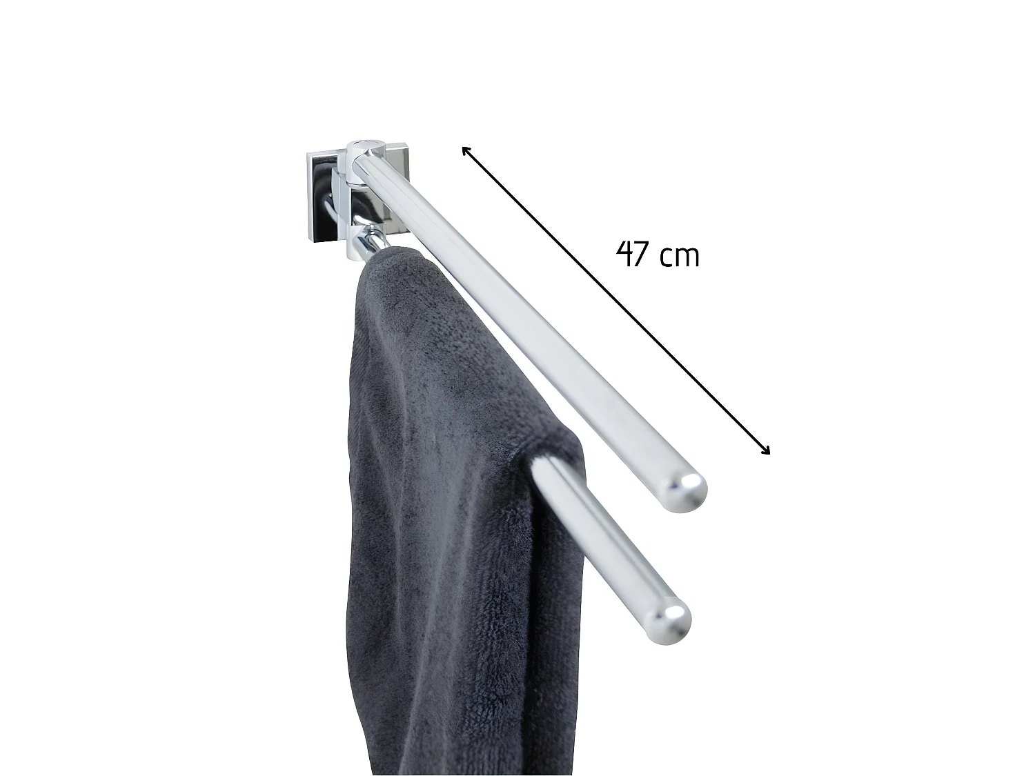 Porte serviette double gris chrome Fackelmann Mare