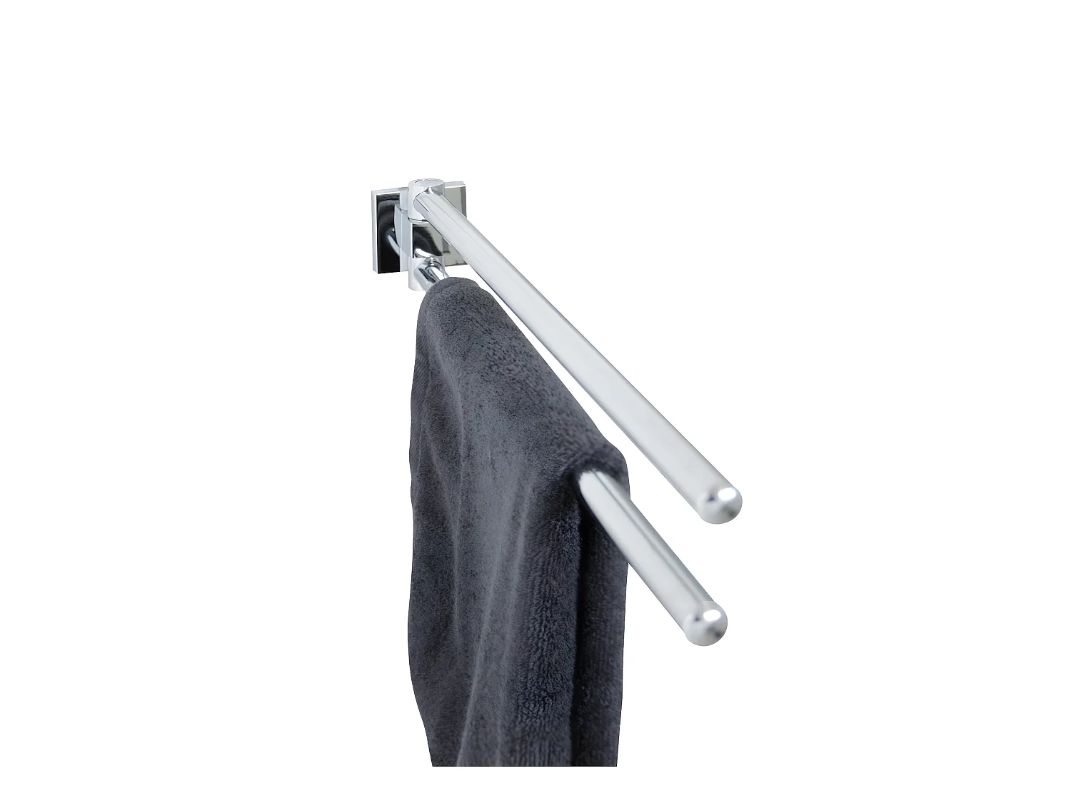 Porte serviette double gris chrome Fackelmann Mare