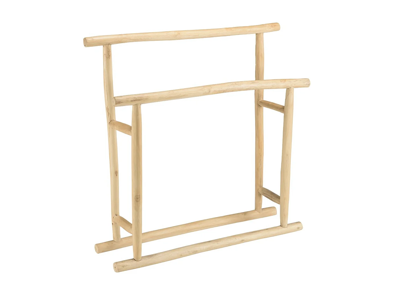 WILL - Porte-serviettes double portant en bois de teck naturel