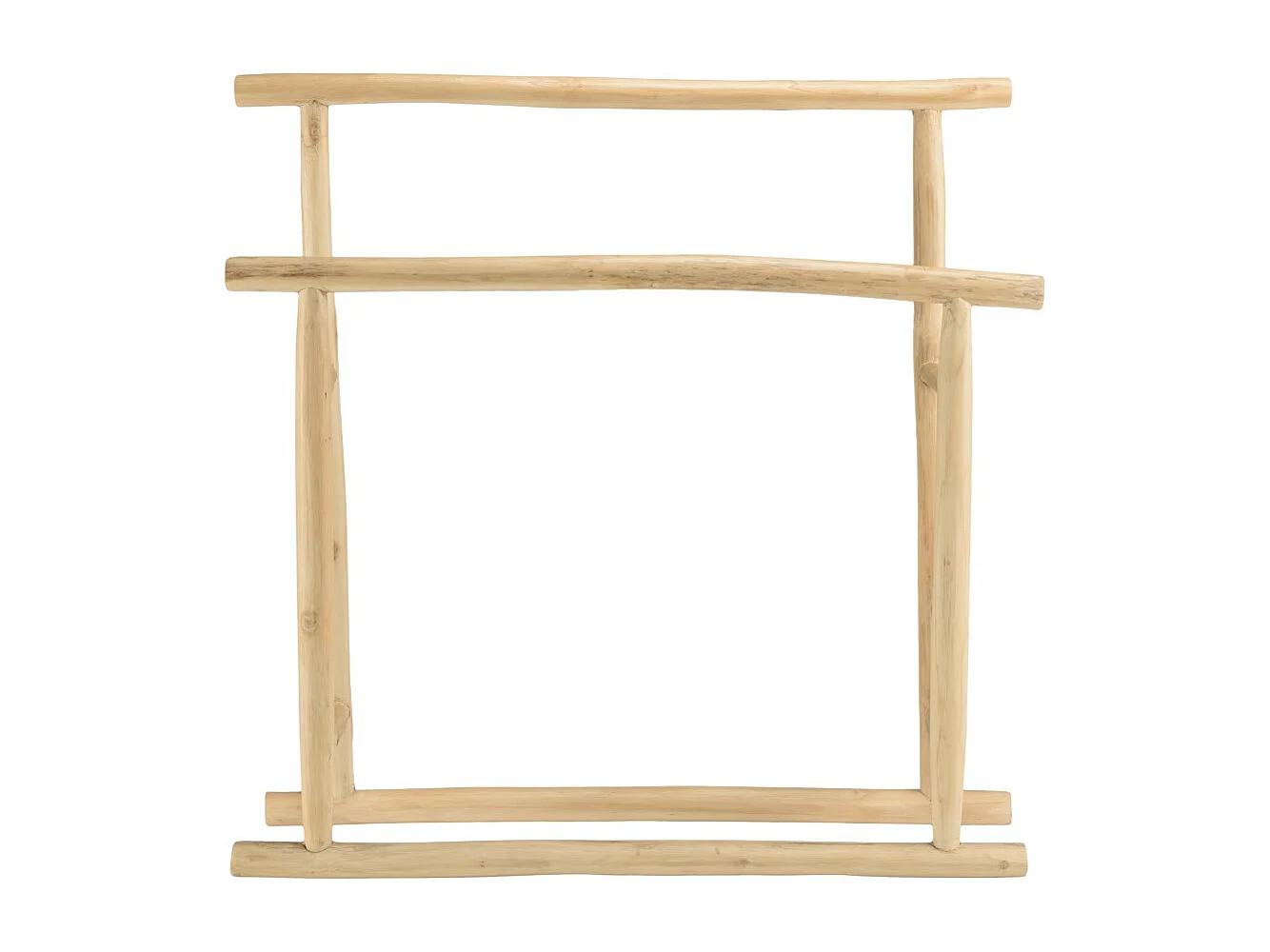WILL - Porte-serviettes double portant en bois de teck naturel