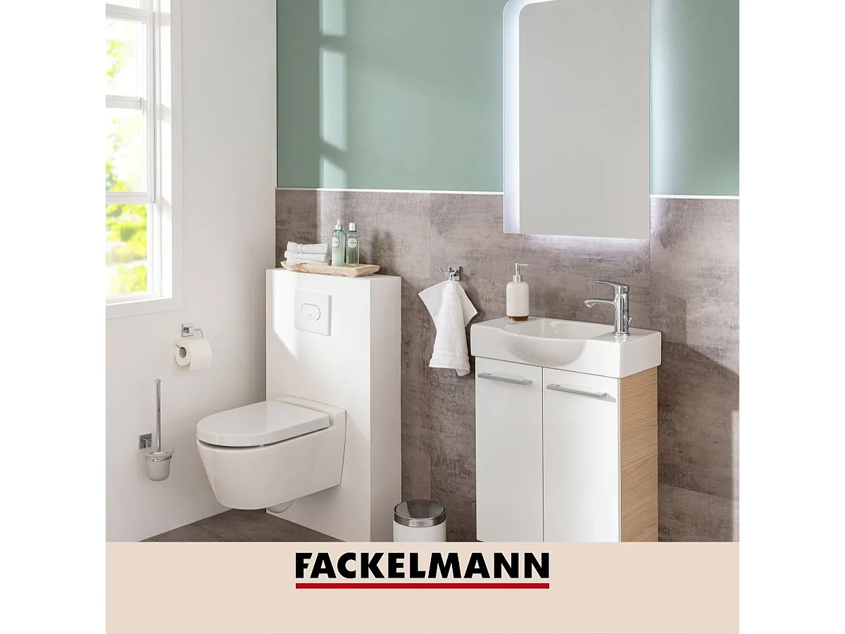 Porte serviette mural double crochet gris chromé Fackelmann Mare