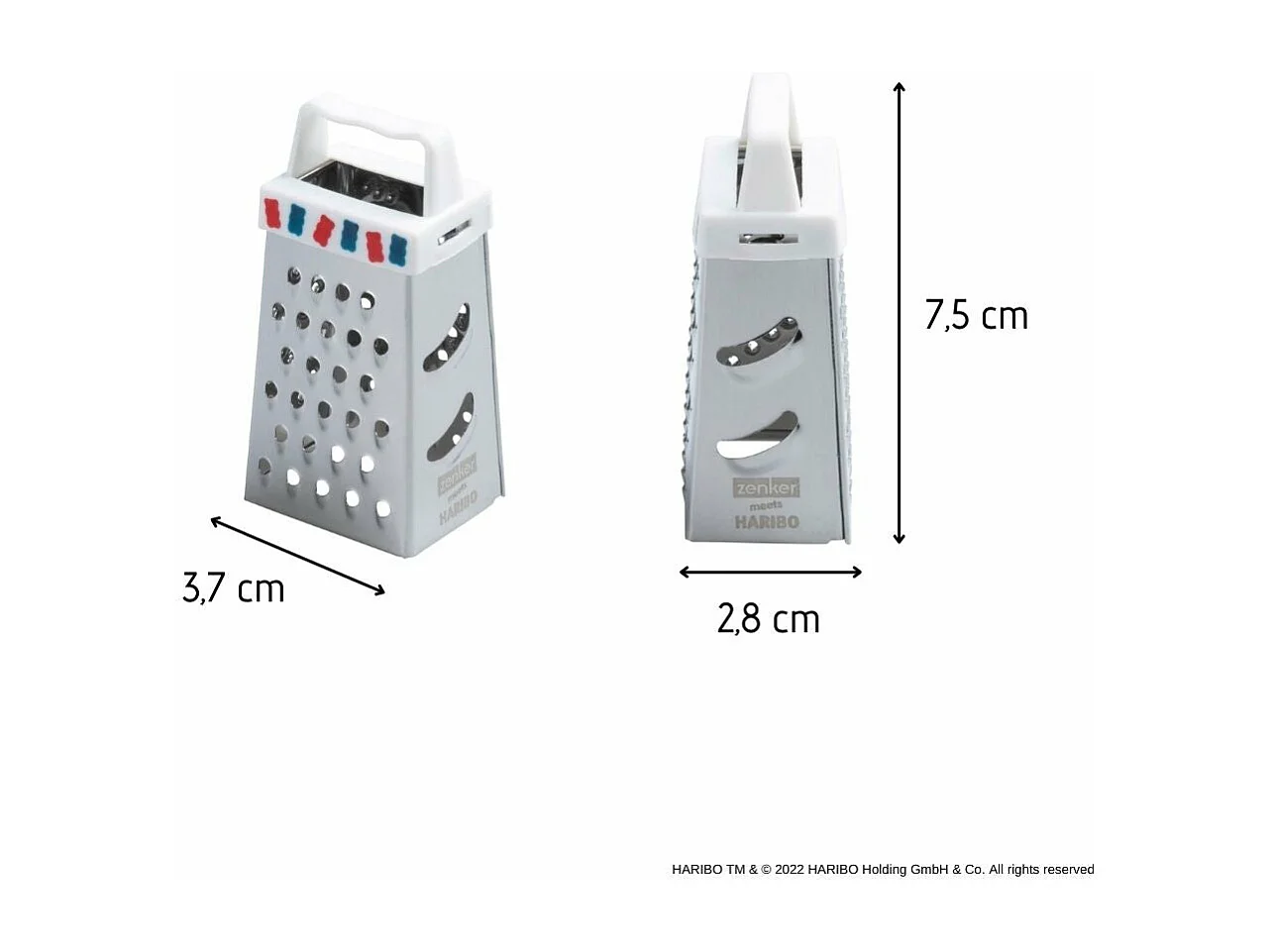 Mini râpe de cuisine et pâtisserie 4 faces 7,5 cm Zenker Haribo