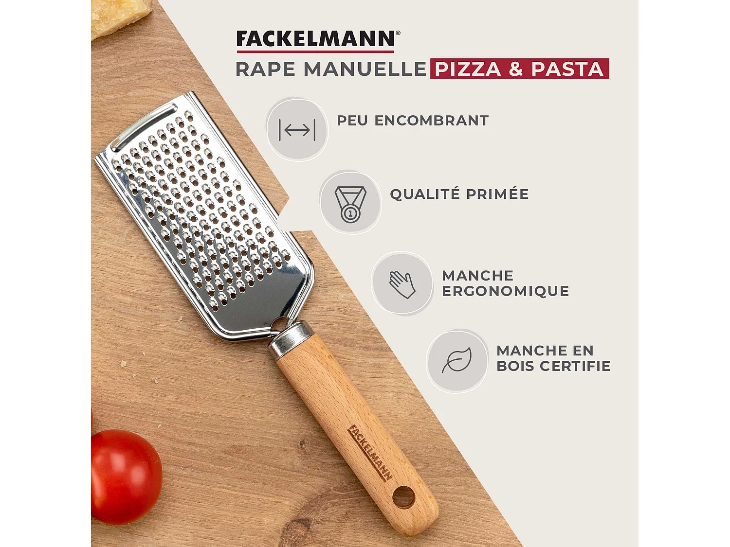 Râpe à fromage manuelle 22 cm Fackelmann Pizza & Pasta