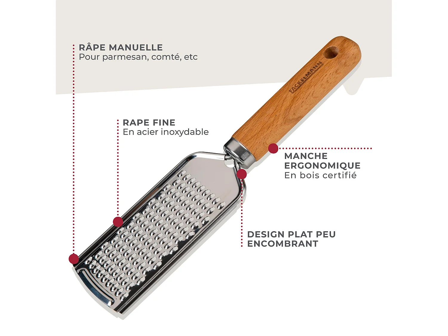 Râpe à fromage manuelle 22 cm Fackelmann Pizza & Pasta