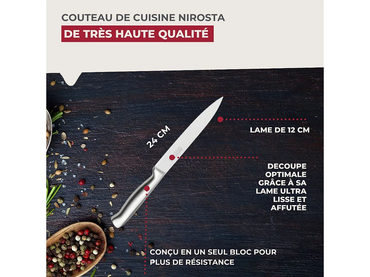 Couteau de cuisine universel 24 cm en tout Nirosta Star