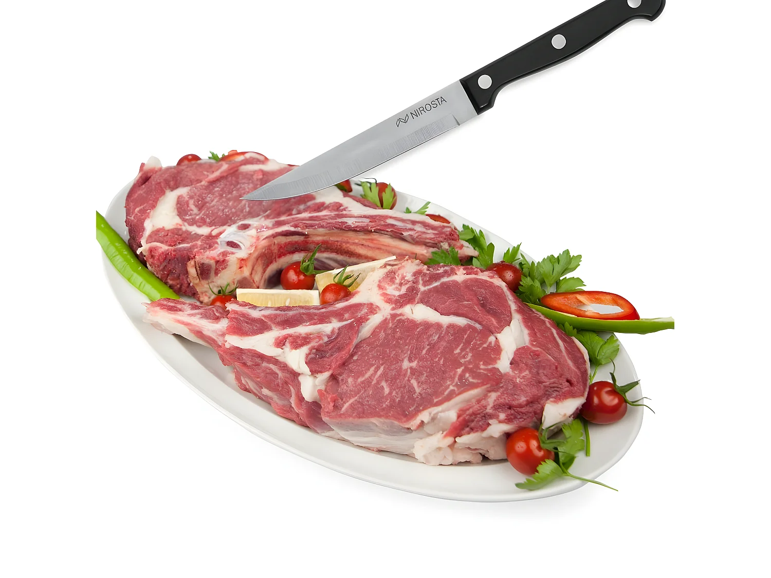 Lot de 6 couteaux à steak Nirosta Mega 21 cm
