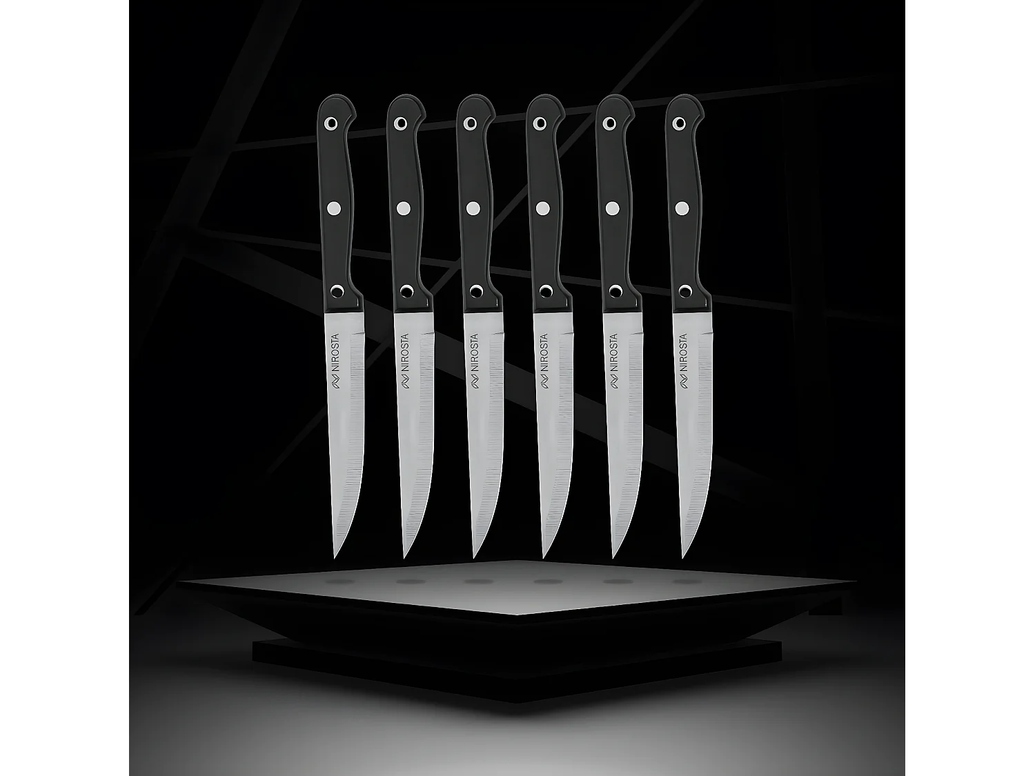 Lot de 6 couteaux à steak Nirosta Mega 21 cm