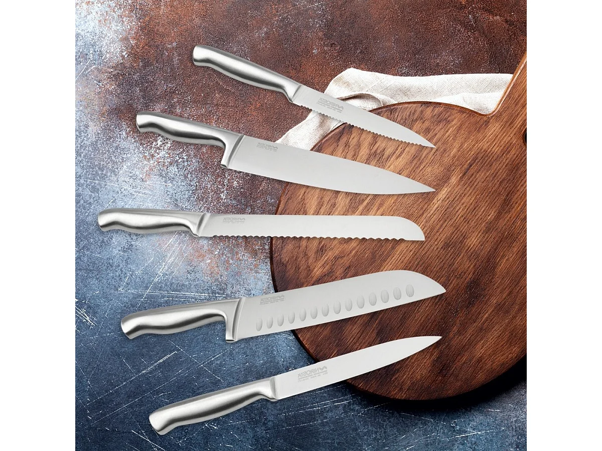 Ensemble de 5 couteaux de cuisine professionnels en inox de 24 à 33,5 cm Nirosta Star