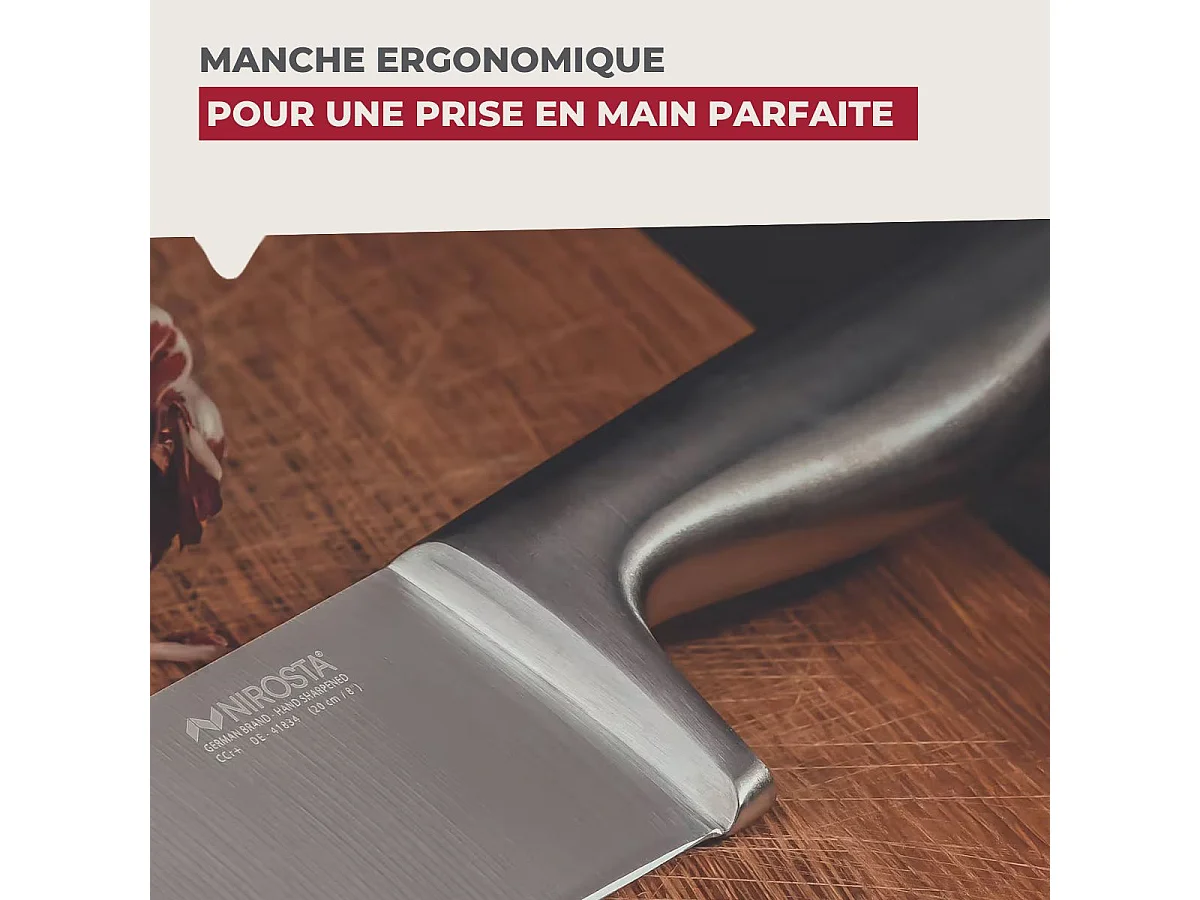 Couteau de chef 33 cm en inox Nirosta Star