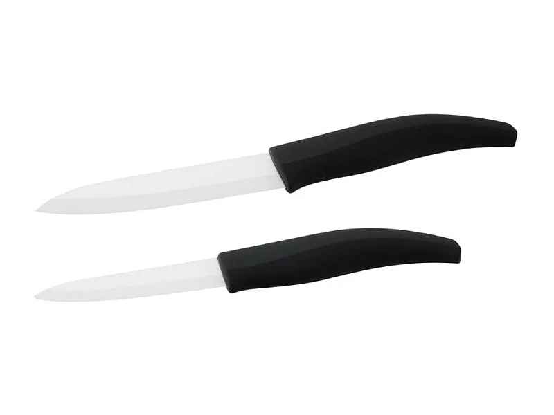 Lot de 2 couteaux avec lames en céramique de 12,5 et 18 cm de long Nirosta Céramique
