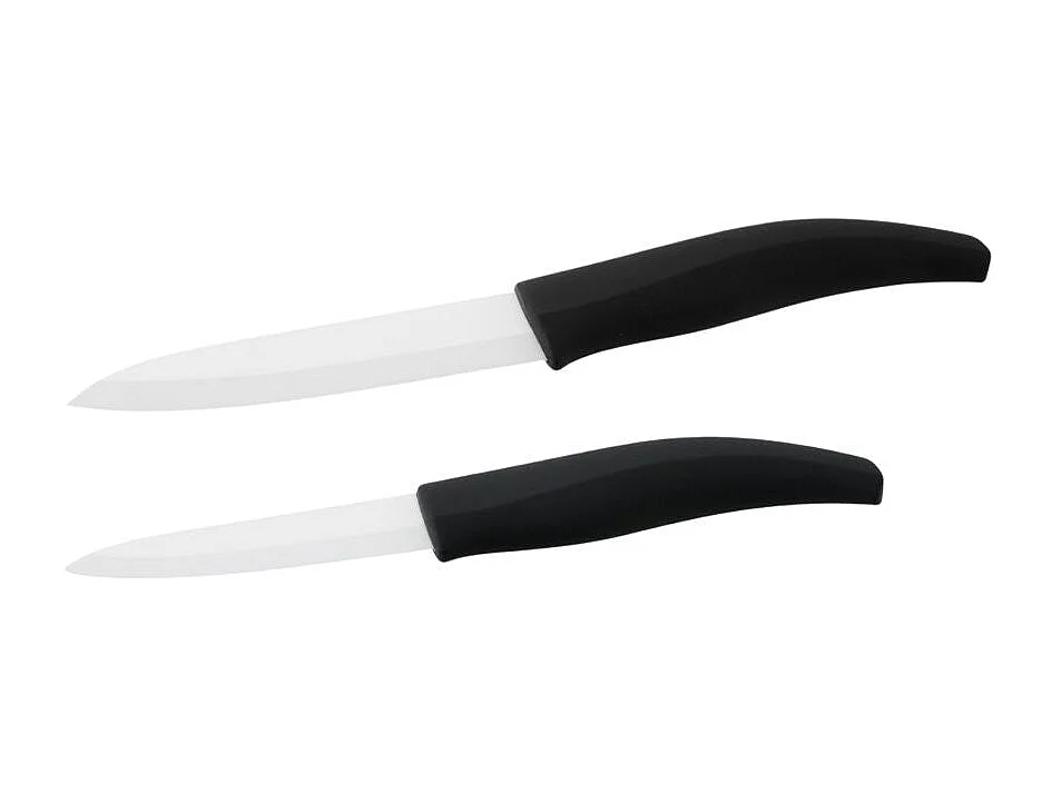 Lot de 2 couteaux avec lames en céramique de 12,5 et 18 cm de long Nirosta Céramique