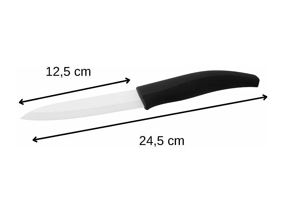 Lot de 2 couteaux avec lames en céramique de 12,5 et 18 cm de long Nirosta Céramique