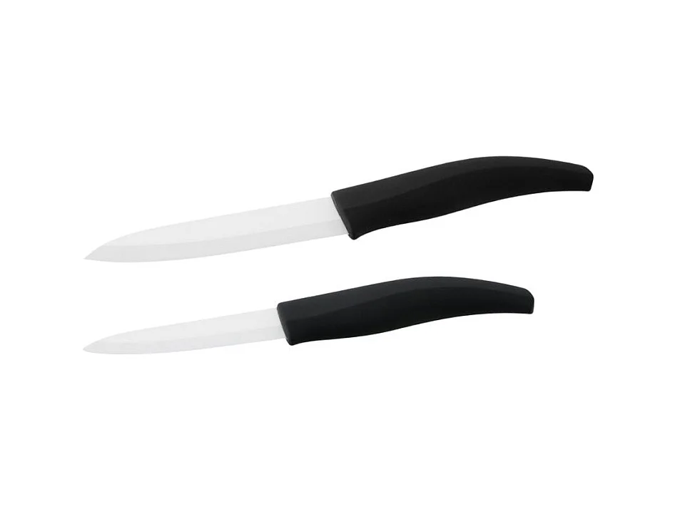 Lot de 2 couteaux avec lames en céramique de 12,5 et 18 cm de long Nirosta Céramique