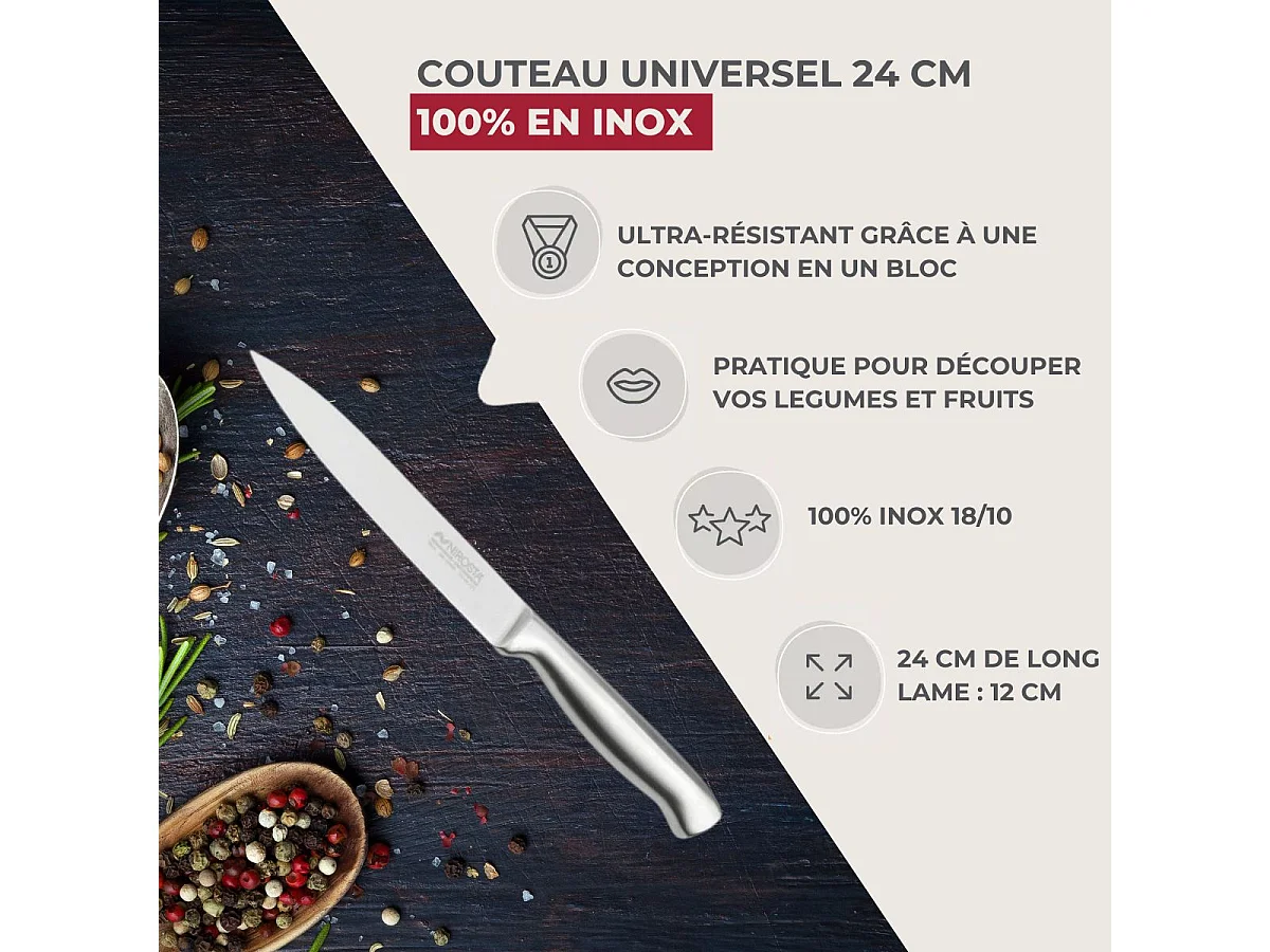 Couteau de cuisine Santoku lame de 18 cm Nirosta Star