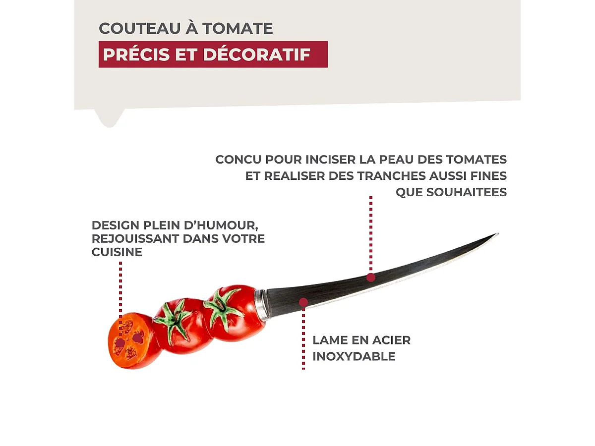 Couteau à tomates lame crantée 11 cm Fackelmann