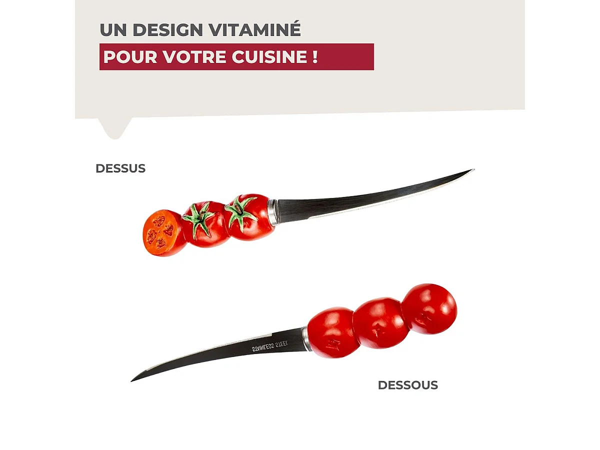 Couteau à tomates lame crantée 11 cm Fackelmann