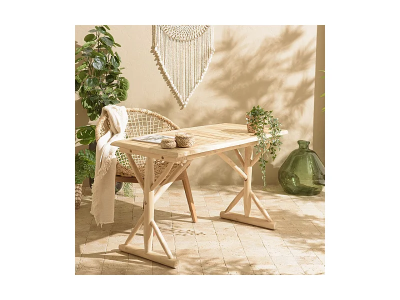 WILL - Bureau 120x60cm en branches de teck naturel