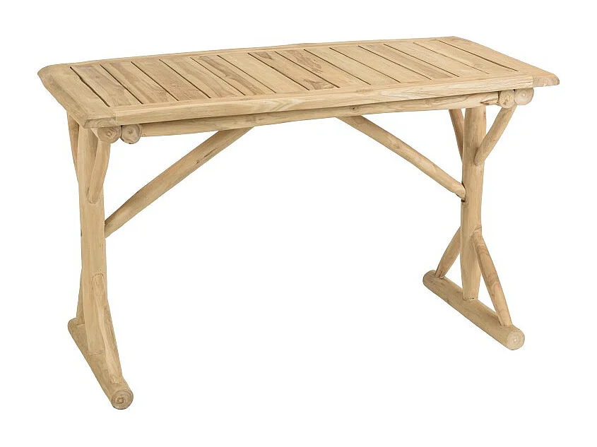 WILL - Bureau 120x60cm en branches de bois de teck naturel