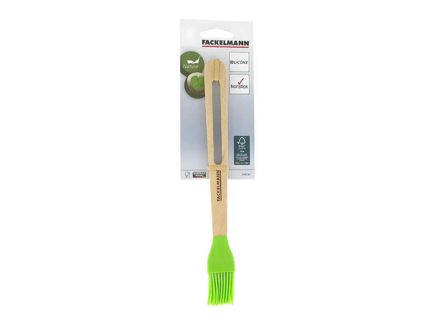 Pinceau de cuisine et de pâtisserie 26 cm en poils silicone Fackelmann Nature