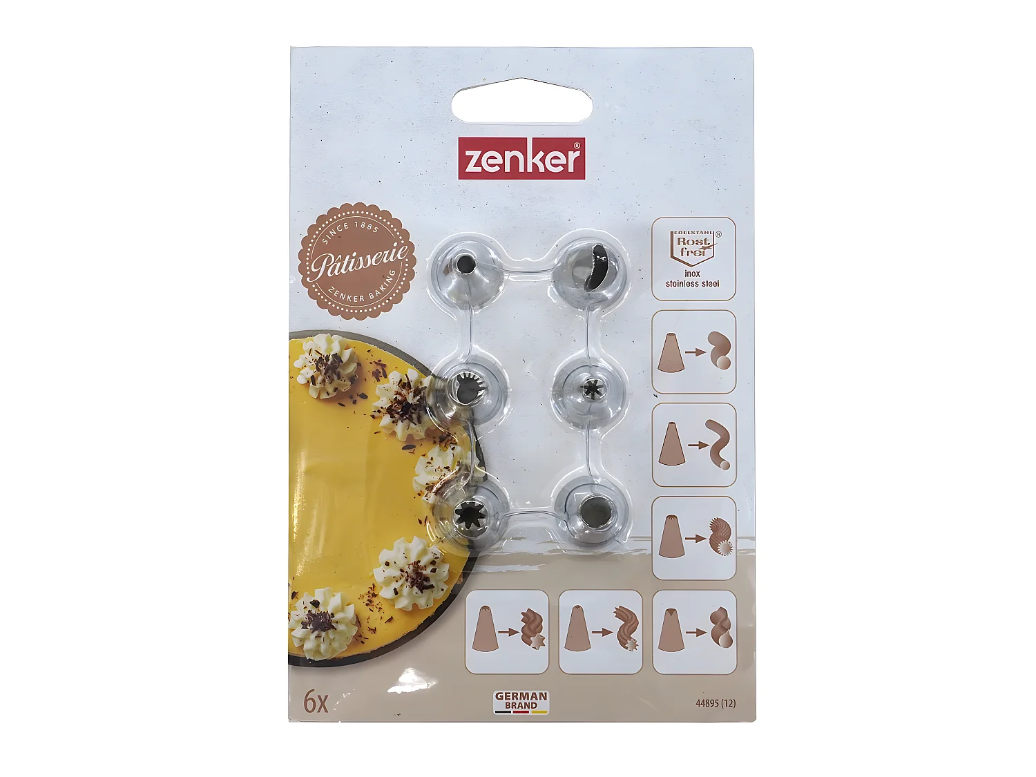 Lot de 6 douilles à pâtisserie en inox petit modèle Zenker Smart Pastry