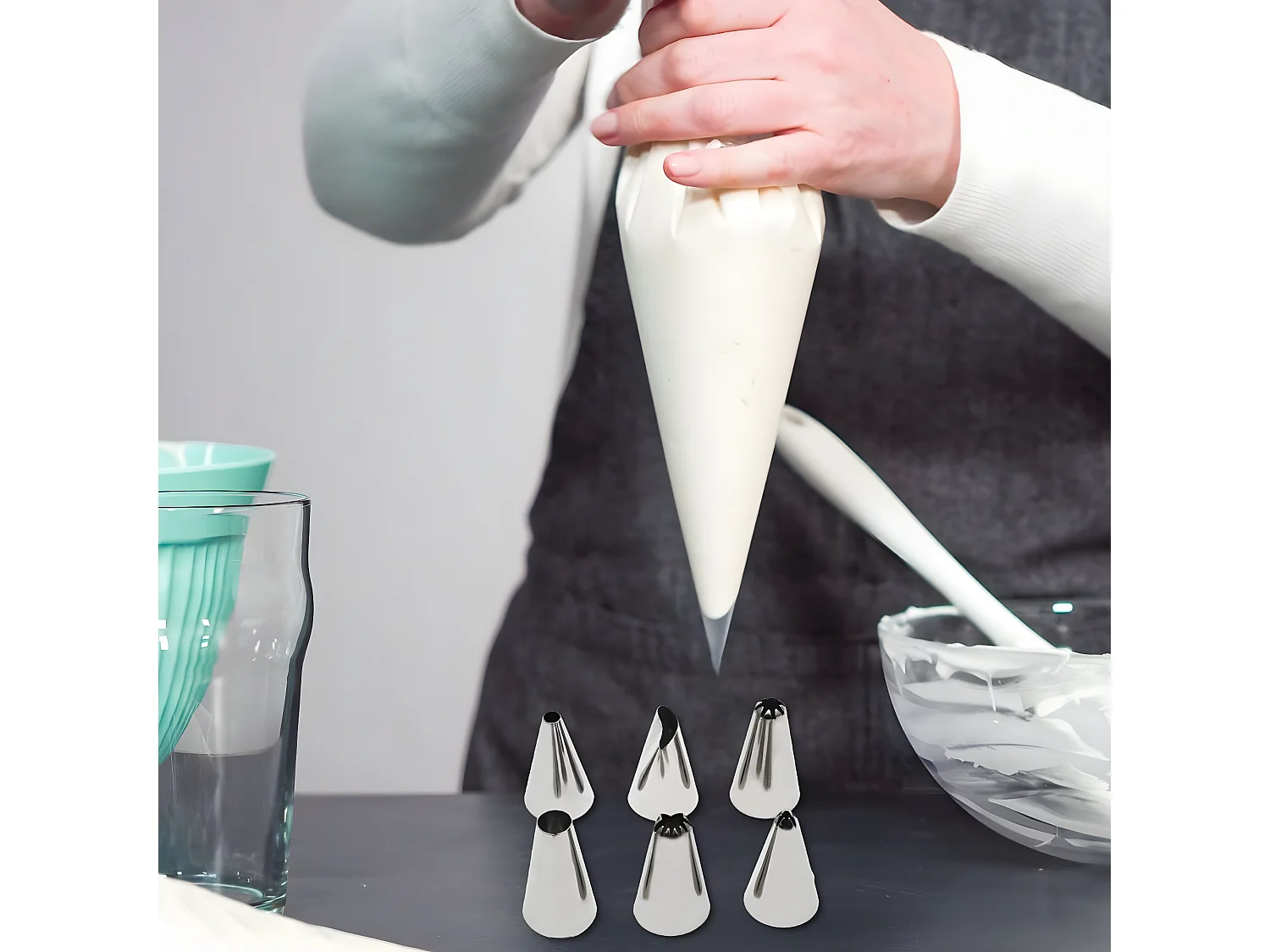 Lot de 6 douilles à pâtisserie en inox petit modèle Zenker Smart Pastry