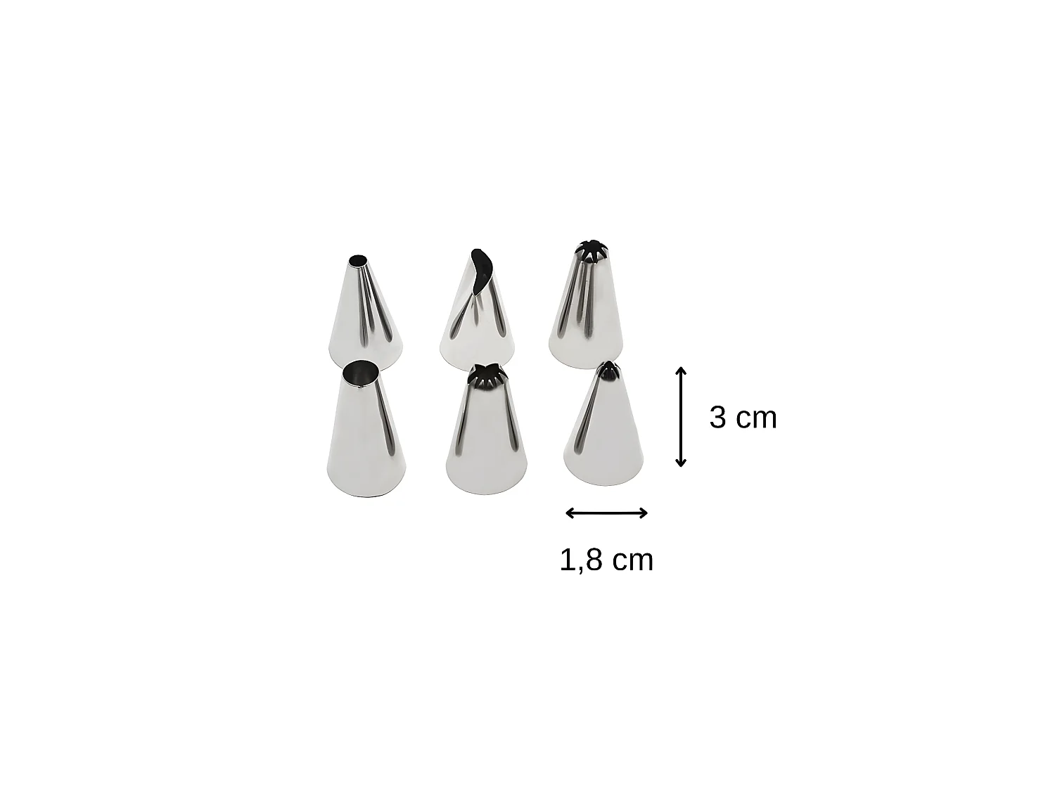 Lot de 6 douilles à pâtisserie en inox petit modèle Zenker Smart Pastry