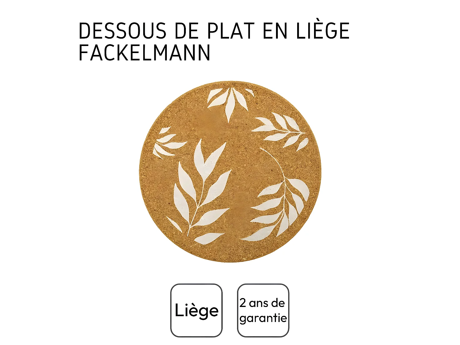 Dessous de plat en liège rond 19 cm Fackelmann