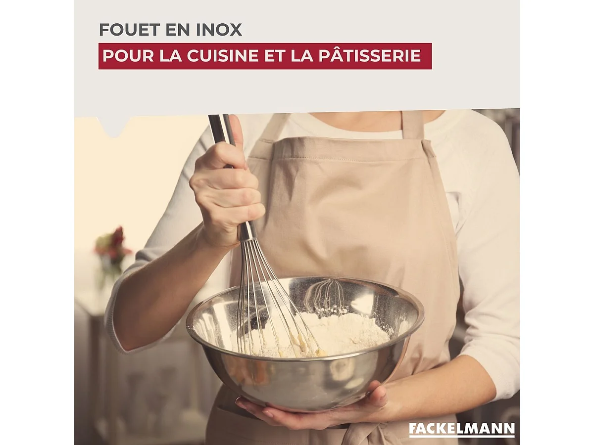 Fouet de cuisine et pâtisserie en inox 26 cm Fackelmann