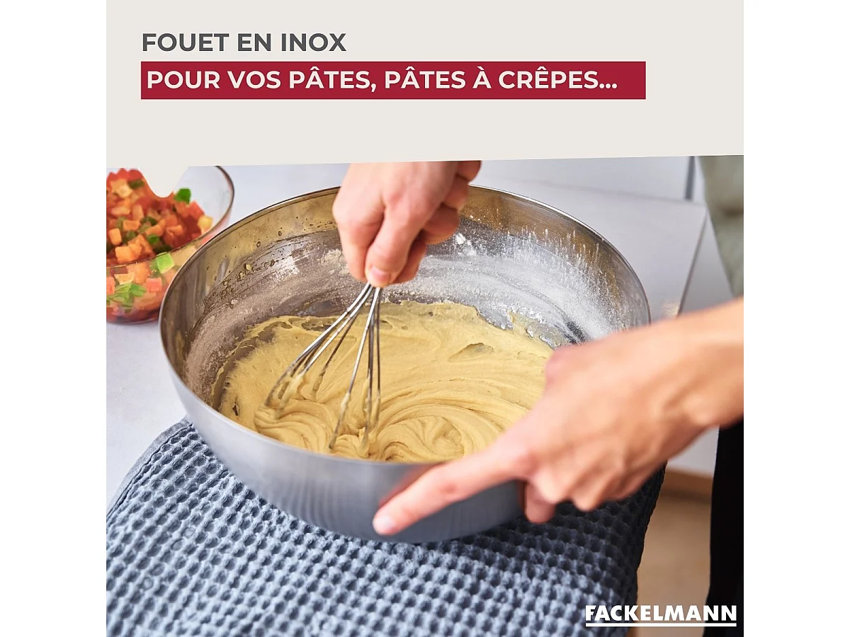Fouet de cuisine et pâtisserie en inox 26 cm Fackelmann