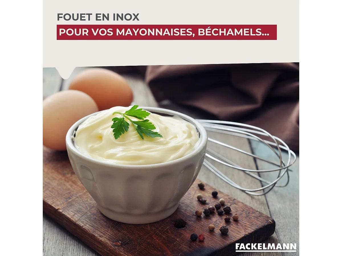 Fouet de cuisine et pâtisserie en inox 26 cm Fackelmann