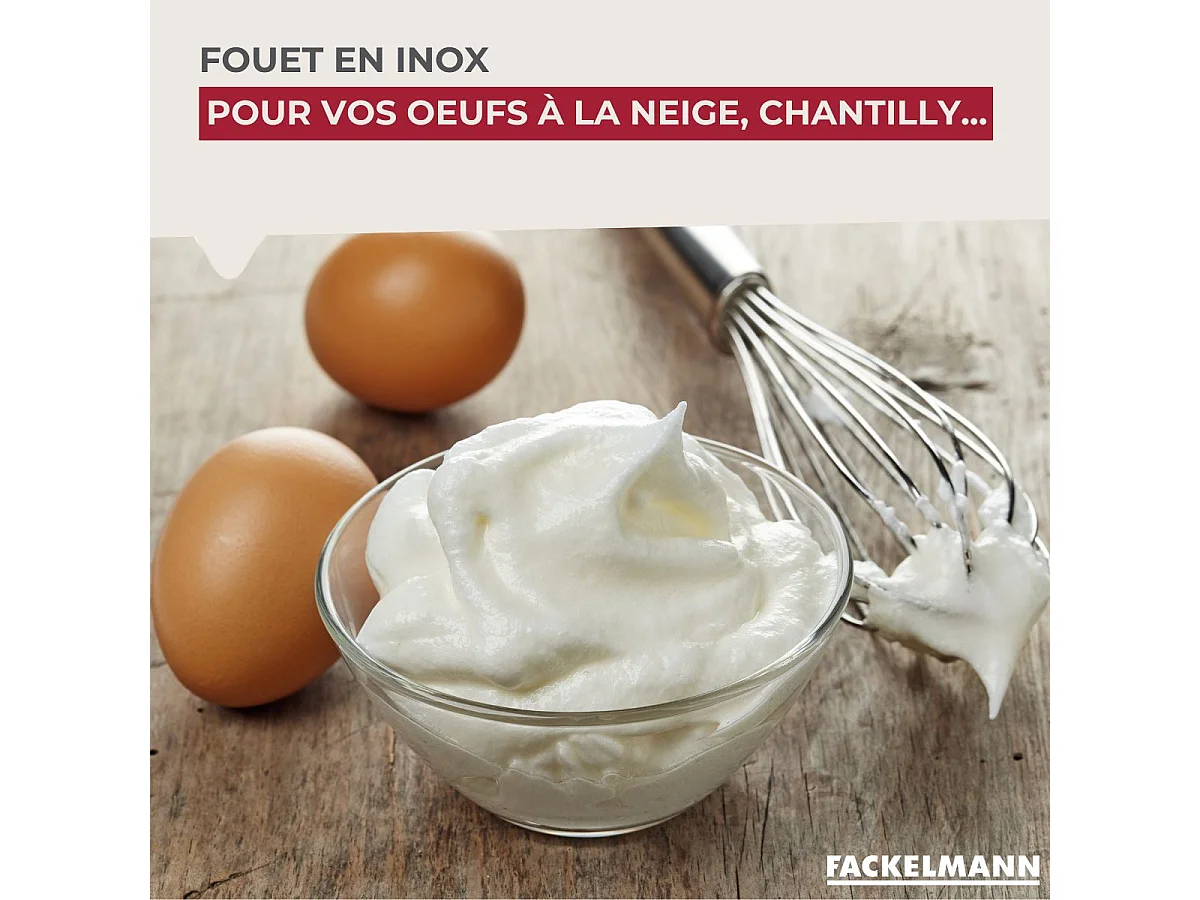 Fouet de cuisine et pâtisserie en inox 26 cm Fackelmann